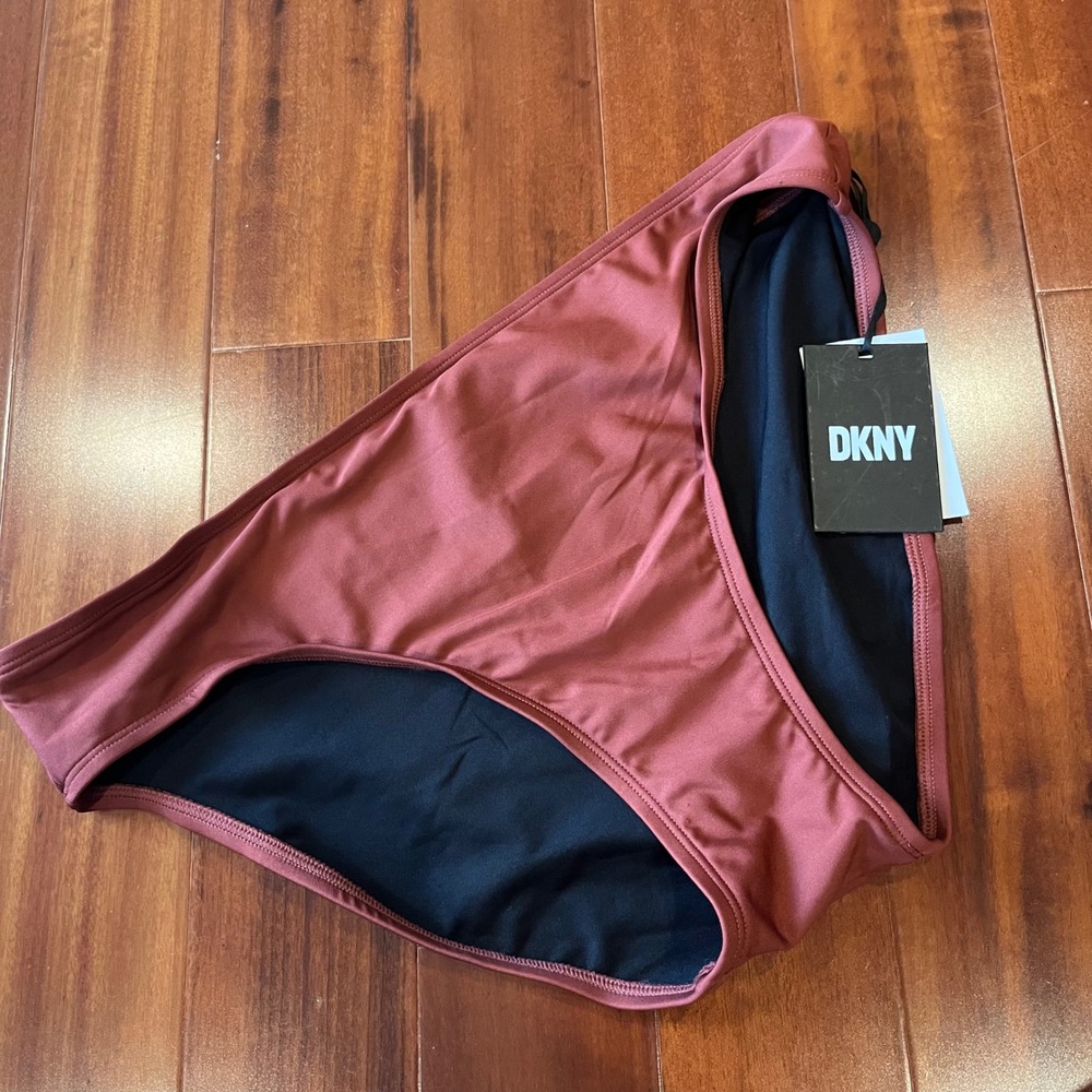 DKNY Bikini Bottom Swim Terracotta Rust Brown Solid UPF New NWT Size XL